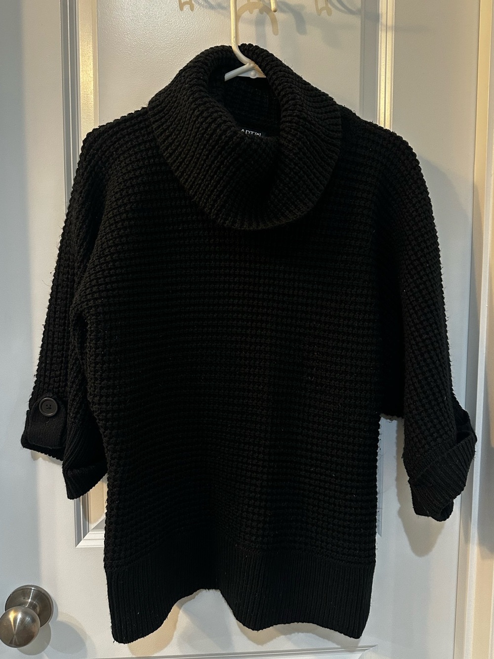 Black Cowlneck Chunky Knit Sweater